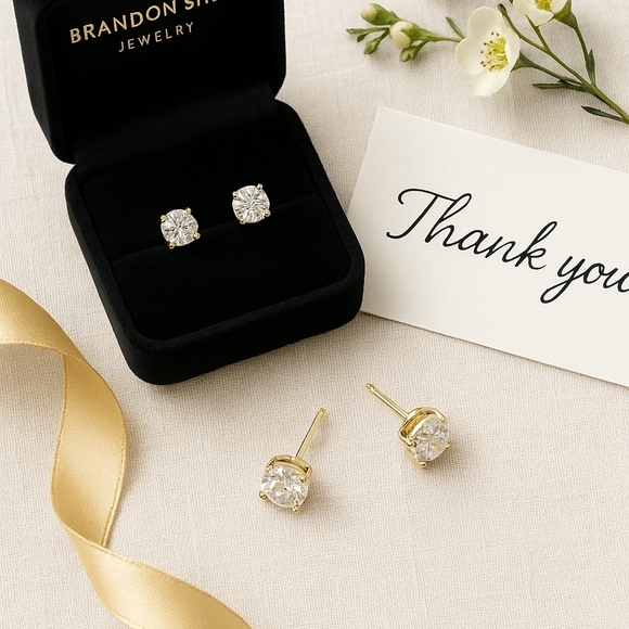 3 ct Lab Grown Diamond Stud Earrings G Color VS Clarity 14K White Gold - Picture 3 of 6